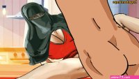 Stepmom Quickie in the Kitchen Wearing Niqab Cartoon Animation Arab Hijab