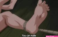 Submissive anime girl tied up with ropes and fucked by a master