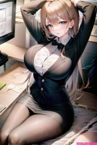 Wallpaper : anime girls ai art artwork digital art original characters office girl pantyhose bow tie big boobs long hair computer portrait display 1024x1536
