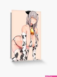 Oppa huge boobs anime cow girl Greeting Card by Lewdities