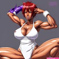 single personhot mature womantoned abs dark skin wearing whi...