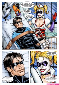 Batman and Nightwing discipline Harley Quinn Batman Leandro Comics