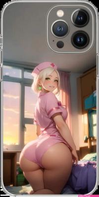 Thicc Nurse Waifu Anime Girl Babe Hot Case Cover Silicone Shockproof MagSafe