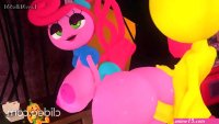 Mommy long legs plays with her new friend