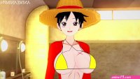 ONE PIECE MONKEY D LUFFY GENDER BENDER ANIME HENTAI 3D UNCENSORED
