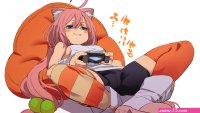 fu-ta thighs cat girl anime anime girls simple background thigh-highs sto