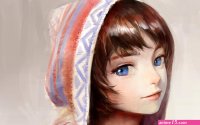 NaBaBa DeviantArt original characters blue eyes artwork HD Wallpaper Rare