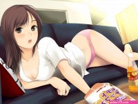 Wallpaper : anime girls cartoon black hair mouth panties eating clothing