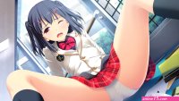 black hair bow brown eyes fujibayashi misao game cg hook kneehighs melty moment