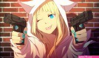 Wallpaper : illustration gun blonde long hair anime girls weapon black hai