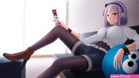 HD desktop wallpaper: Anime Smile Ball Boots Blue Eyes Belt Shorts Headba