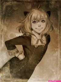 anya spy x family 1girl solo eden academy school uniform monochrome school uni
