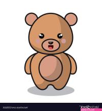 Cute bear kawaii style Royalty Free Vector Image