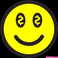 Smiling emoticon with dollars in eyes free image download