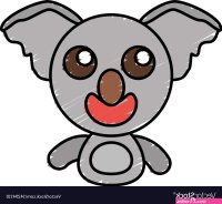 Draw koala animal comic Royalty Free Vector Image