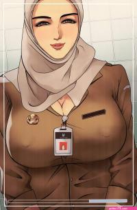 Fille en hijab nue
