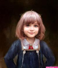 Anya Forger Realistic painting SPY x FAMILY Anime haircut Dark anime girl Girl