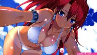 Wallpaper : anime girls blue eyes big boobs cartoon black hair wet mouth