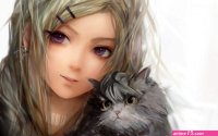 face cat animals anime girls white background nose kittens skin eye bro