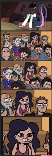 She seems to be interested of Marcos tentacle arm... Star vs. the Forces of Evi