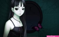 Download Emo Girl Feeling the Music Wallpaper