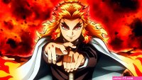 Download Kyojuro Rengoku Fire Anime Wallpaper