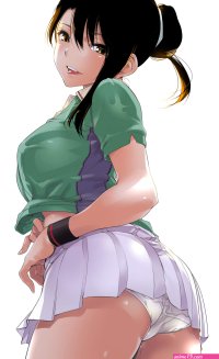 original characters dark hair Uba Yoshiyuki panties white background upskir