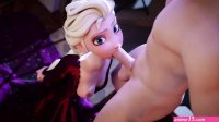 Hentai 3D Anime HORNY FROZEN Elsa Sucks Blowjob Deepthroat until CREAMPIE and Sw