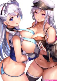 Denchu Kazudentyu Belfast Azur Lane Enterprise Azur Lane AzurSexiz Pix