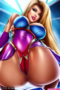 Image of skinny body with wide hips in a bedroom full pov long hair