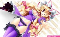 Wallpaper : illustration blonde long hair anime girls purple Touhou manga