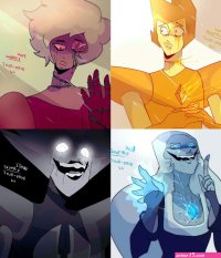 : noxymlp on tumblr Yellow Pink Blue and White Diamond Steven Universe Steven