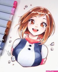 Uraraka by Ladowska on DeviantArt Dibujos kawaii Dibujos bonitos Lindos dibujo