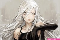 HD desktop wallpaper: Video Game Long Hair White Hair Grey Eyes Nier: Automa
