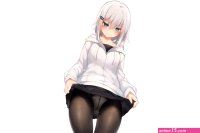 aqua eyes blush hoodie original otokuyou panties pantyhose ringo-chan otokuyou