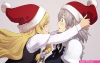 HD desktop wallpaper: Anime Christmas Blonde Blue Eyes Video Game Touhou L