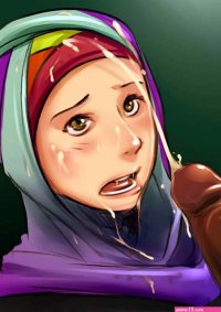 Muslim hijab anime cartoon