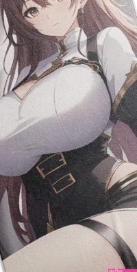 Hot anime girl with large chest and brown hair in short skirt Beach Towel by Realistic Space