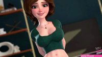 Step Auntie enjoying a big futanari cock in a 3D animated porn video