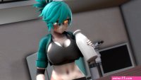 3D Anime Eva Experimenting with Boob Inflation