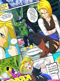 Android 18 vs Cel porn comic