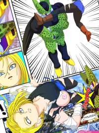 Android 18 vs Cel porn comic