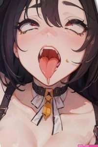 : Anime Girl Ahegao Face Black Hair Poster Decorative Painting Canvas Wall Posters and Art Picture Print Modern Family Bedroom Decor Posters 12x18inch30x45cm: Posters Prints