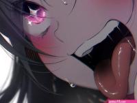 Anime ahegao tongue out girls lustful look face closeup Playmat Game Mat Desk