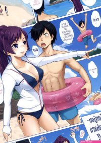Sexy anime girlfriend gets turned on by hot public sex on the beach