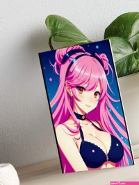 Sexy Kawaii Anime Manga Girl Pink Hair Big Boobs Cute Face Art Board Print for Sale by AnimeMangaGirls