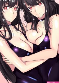 Wallpaper : anime girls Kantai Collection Yamashiro KanColle Fusou KanColle hug boobs on boobs big boobs short hair long hair black hair yuri artwork digital art fan art 1992x2814