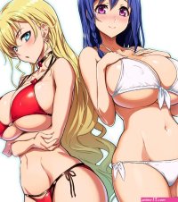 Wallpaper : illustration anime big boobs cartoon black hair cleavage mouth bikini sideboob Hundred underboob Claire Harvey Kashiwagi Miharu mangaka 1330x1500