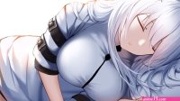 Anime girls animal ears big boobs sleeping white hair Play Gaming Mat Desk