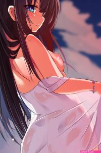 aono f i s ass breasts dress nipples no bra nopan open shirt see through skirt lift wet clothes
